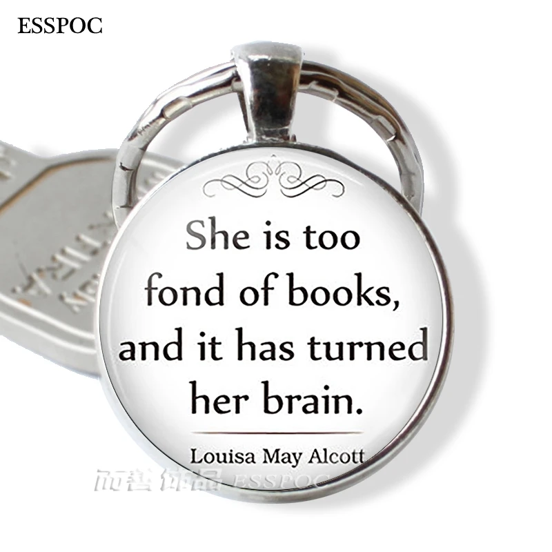 Брелок для ключей с надписью She Is Too Fond of Books|Брелоки| |