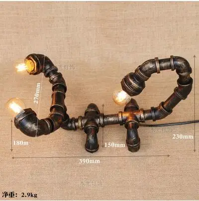 Ретро Змея Скорпион труба лампа Настольные лампы Американский промышленный