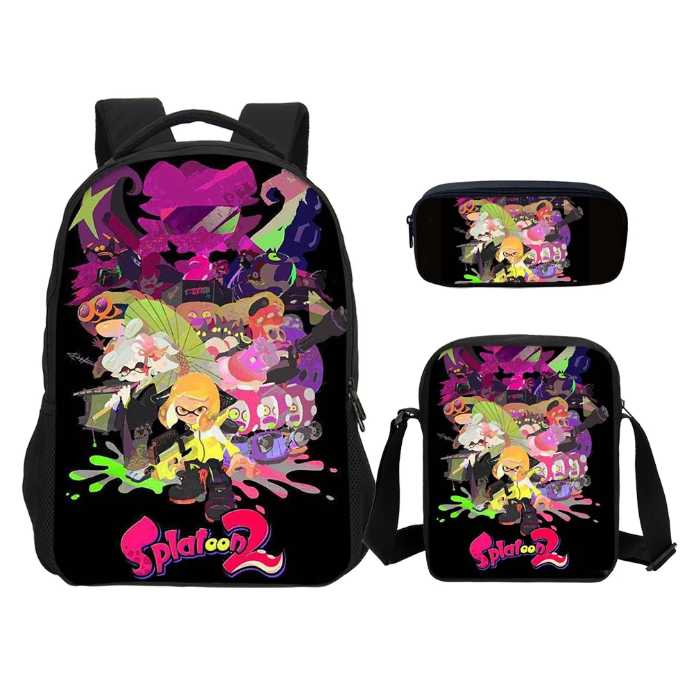 VEEVANV 3 шт. комплект 3D печатных Splatoon 2 рюкзак косые Карандаш сумка Молодежные игры