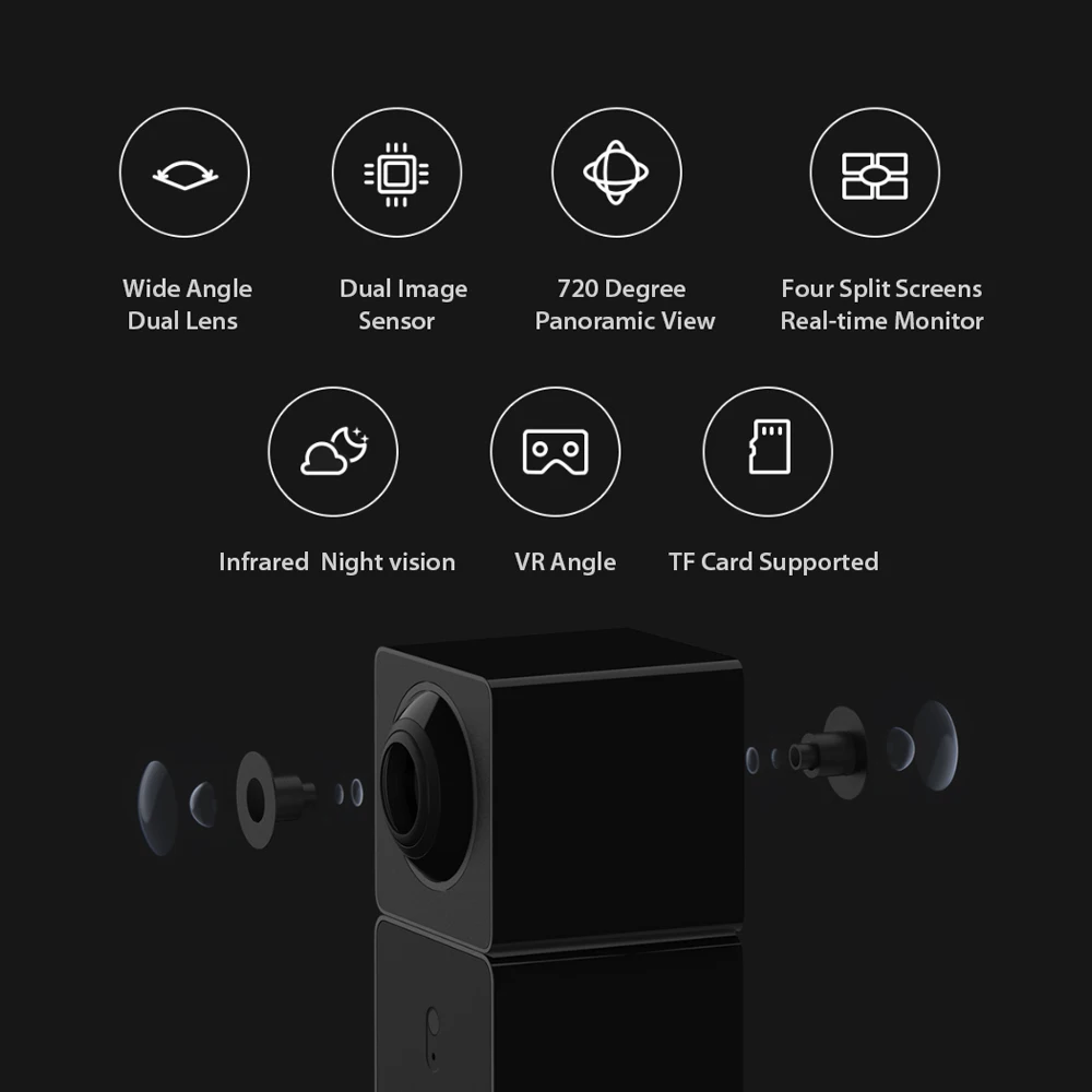 Xiaomi Hualai Xiaofang 1080P камера с двумя объективами 360 панорамная камера Wifi XiaoFang двойная CMOS CCTV для умного дома