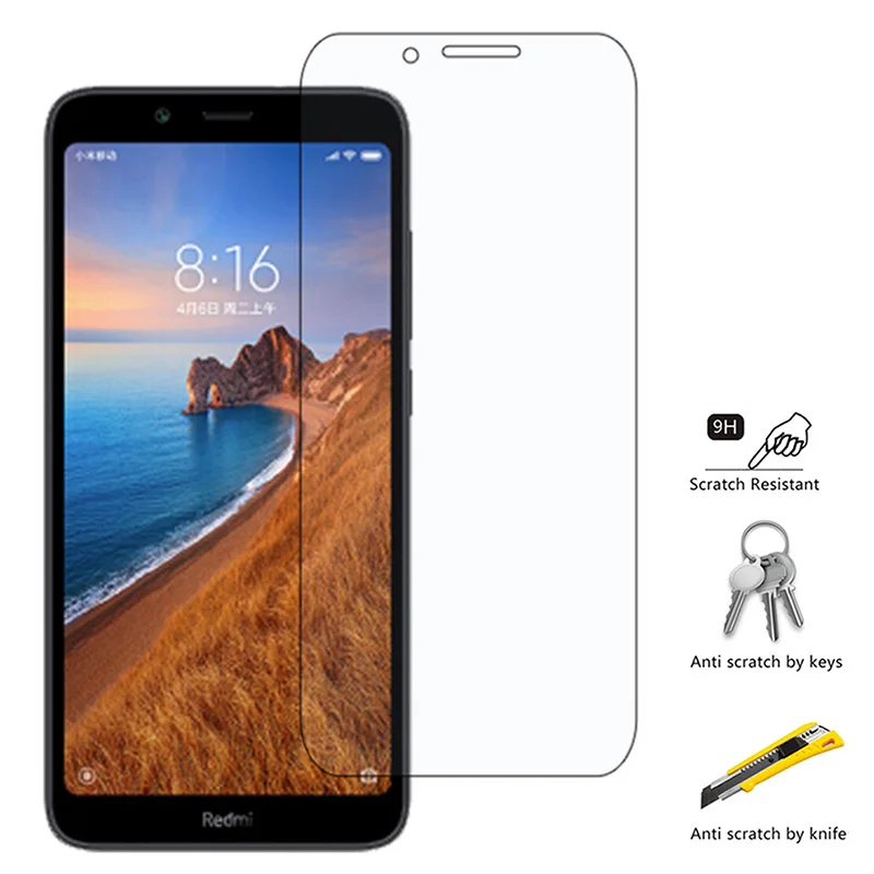 2 шт защитное стекло на xiomi redmi 7a протектор экрана закаленное для Xiaomi 7A xaomi полное