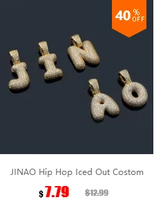 JINAO Мода AAA ловушка кулон ожерелье письмо Bling кубический циркон Iced Out цепи микро проложить для мужчин женщин хип хоп ювелирные изделия подарок Твердые