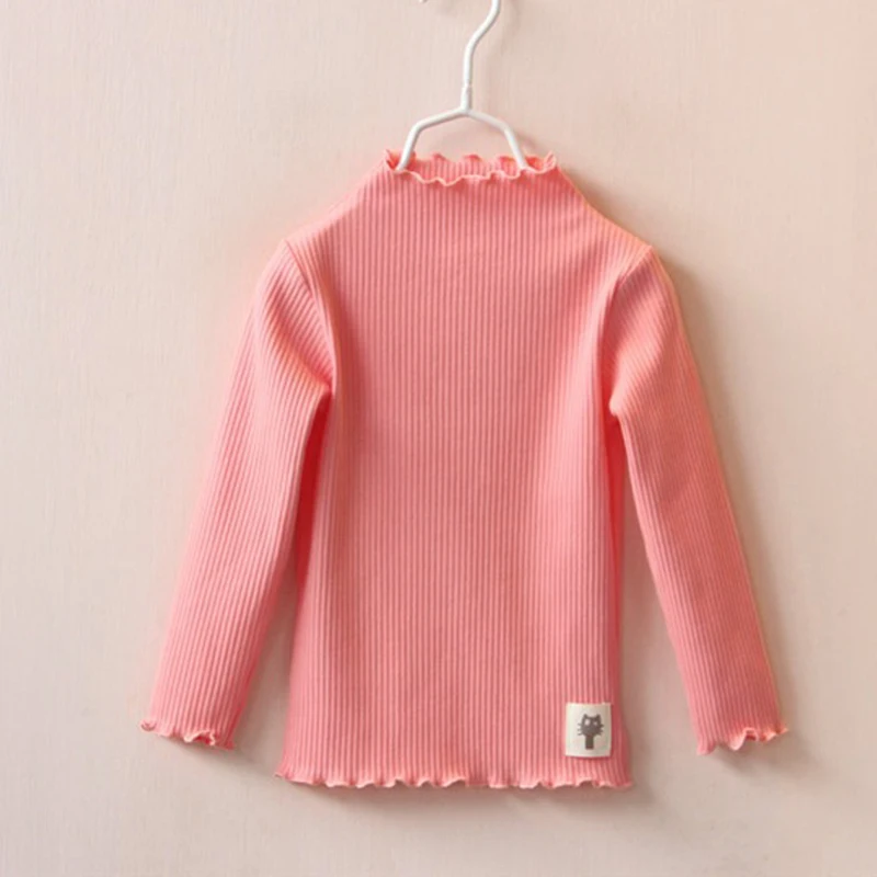 Детская футболка ярких цветов Повседневная Блузка для девочек топы осенняя