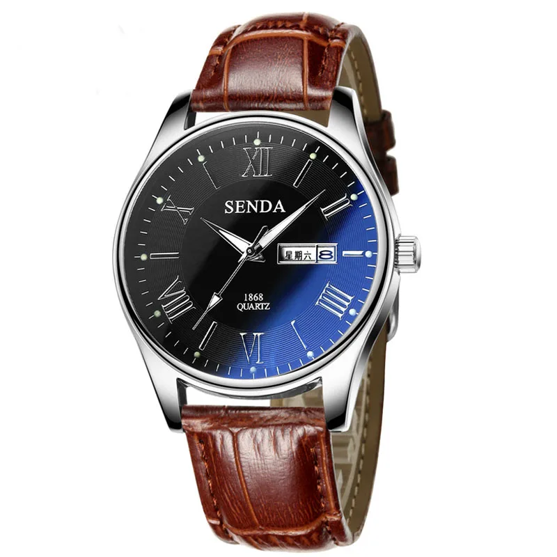 SENDA наручные часы Мужские лучший бренд класса люкс известный мужские кварцевые с