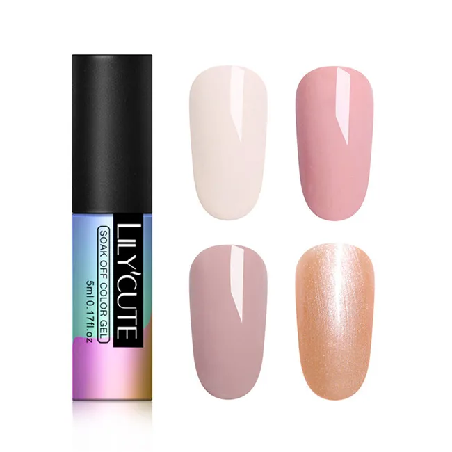 4PCS Set LILYCUTE Блестящий УФ-Гель-лак Полупостоянный Гибридный Гель-лак набор для маникюра ногтей замочить верхнее покрытие белые гель-лаки - Цвет: 4PCS Set