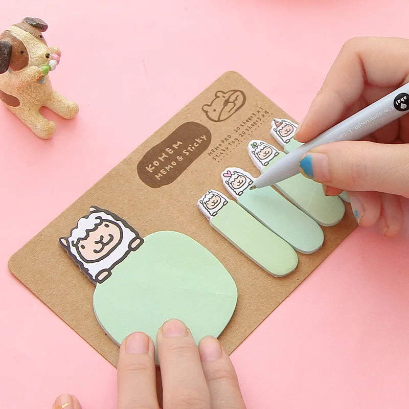 Kawaii блокнот для записей креативные милые животные клейкие заметки индекс