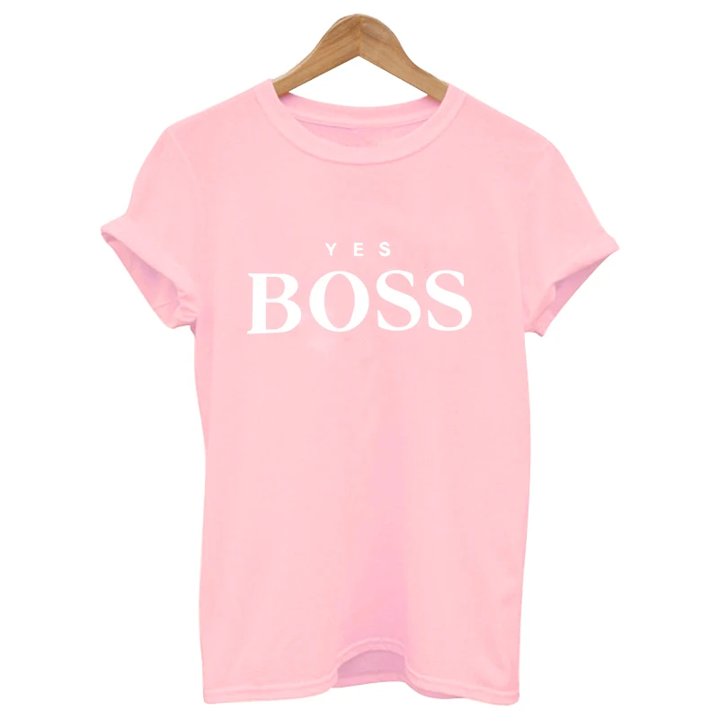 Новинка 2019 летние футболки с забавным принтом YES BOSS женские хлопковые топы