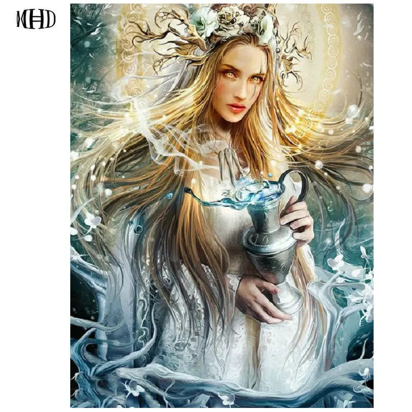Квадратная Алмазная вышивка MHD сделай сам Dreamy maiden алмазная живопись наборы для