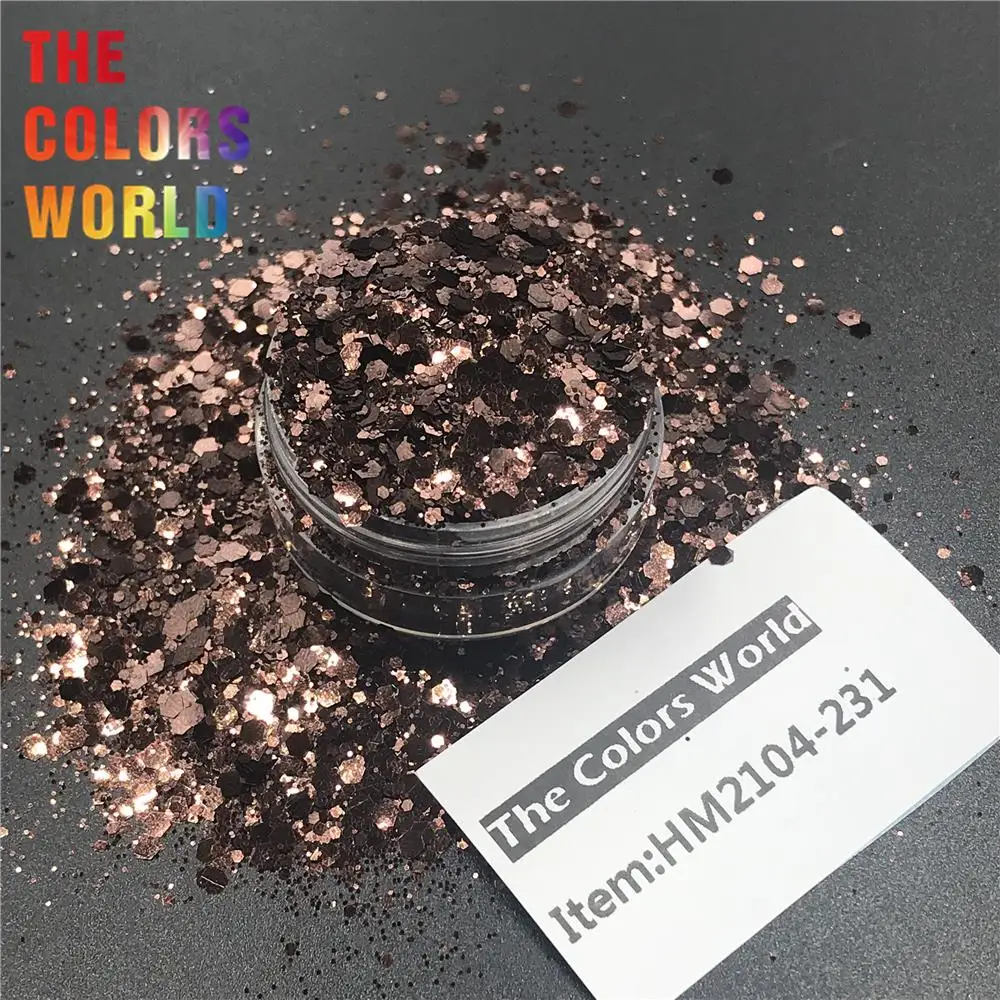 TCT-278 Шестигранная форма металлические обычные цветные ногти Блестки для дизайна ногтей украшение для лица Блеск Макияж для тела фестиваль ручная работа