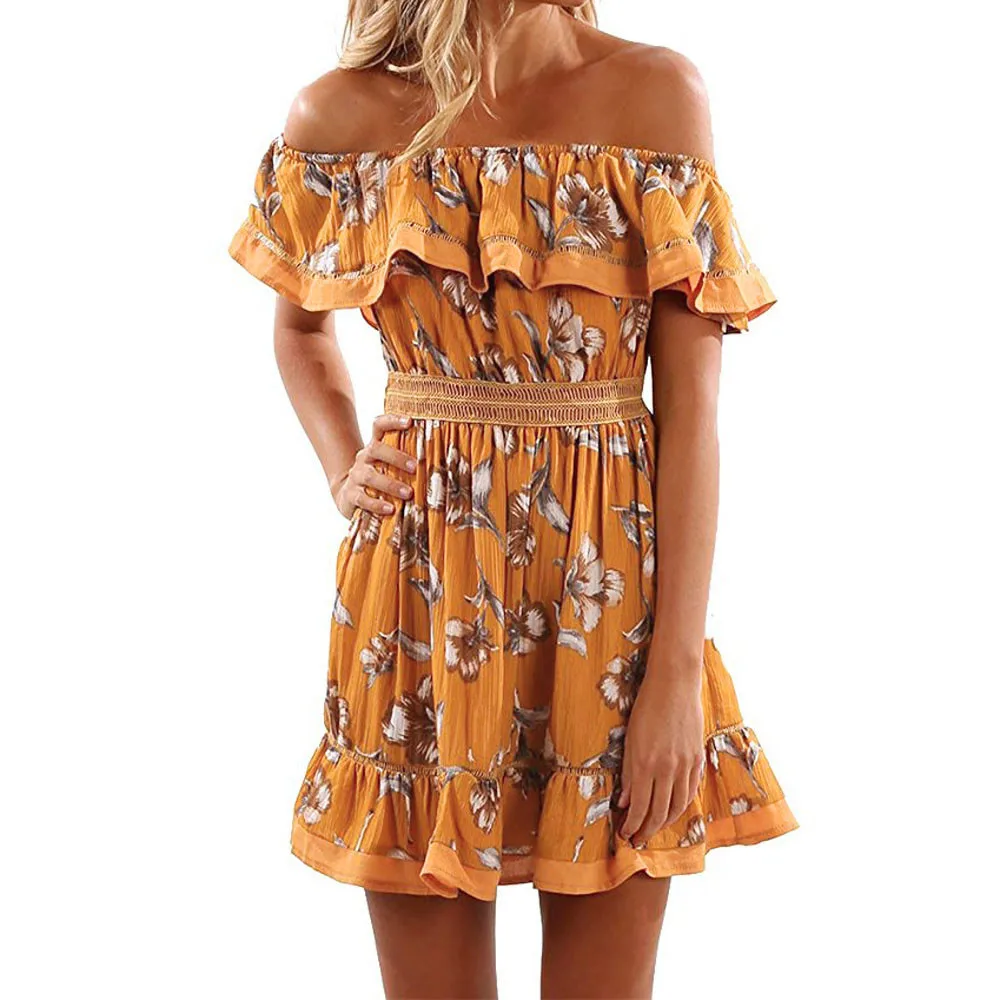 Женское драпированное платье с открытыми плечами и бабочками короткий