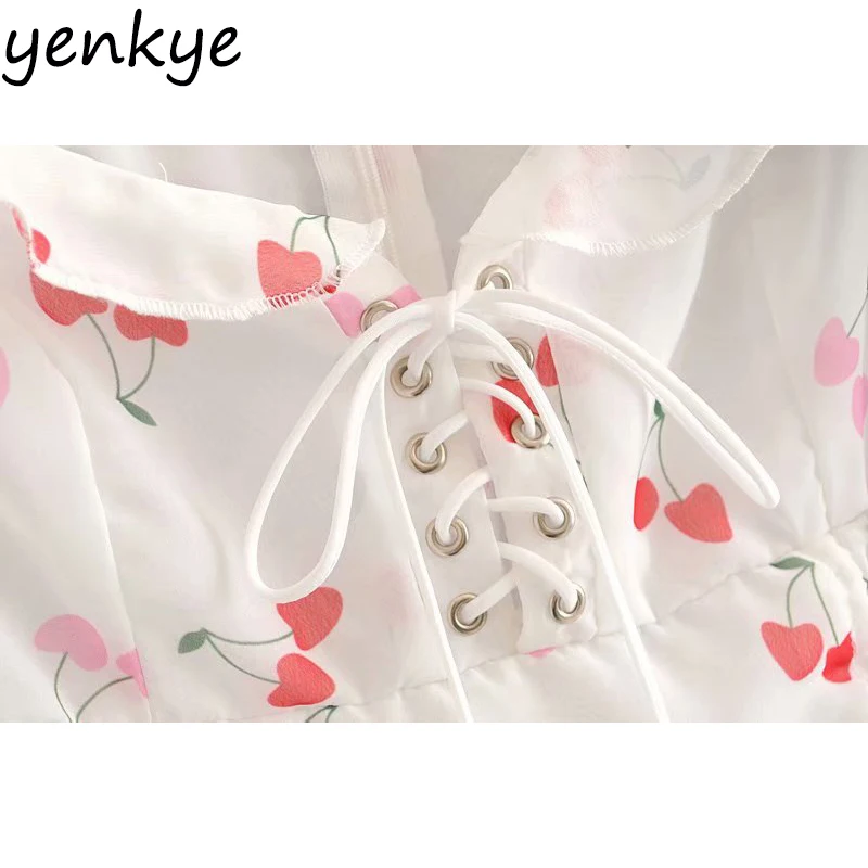 Женское облегающее мини платье на шнуровке Привлекательное с милым принтом