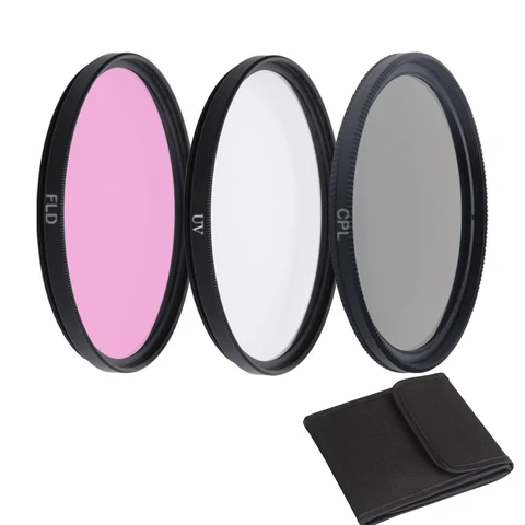 49 мм 52 мм 55 мм 58 мм 62 мм 67 мм 72 мм 77 мм 82 мм Набор фильтров для камеры CPL FLD UV 3 в 1 для Sony Nikon Canon Fuji Pentax Фильтр для камеры