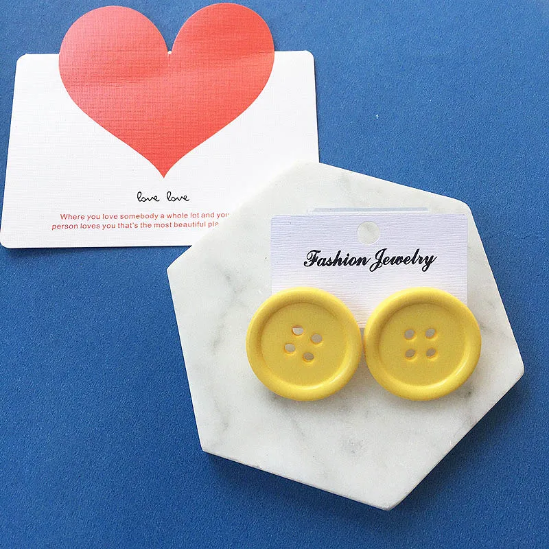 Распродажа 3 4 см креативные цветные серьги гвоздики ярких цветов в виде кнопки