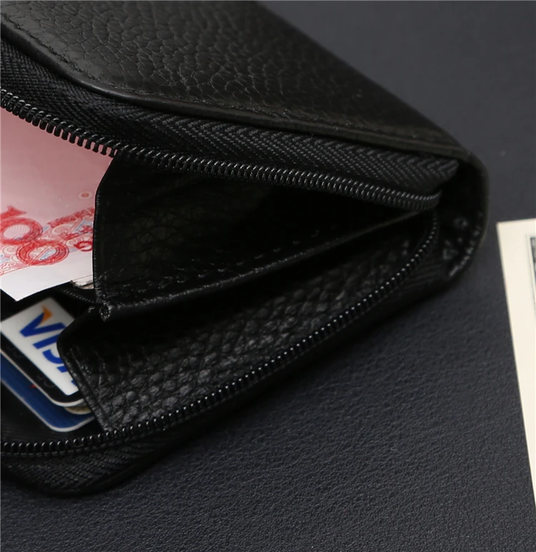 

Zipper Little Genuine Leather Mini Small Money Men Women Change Coin Purse Wallet Holder Female Male For Pouch Bag Case Partmone