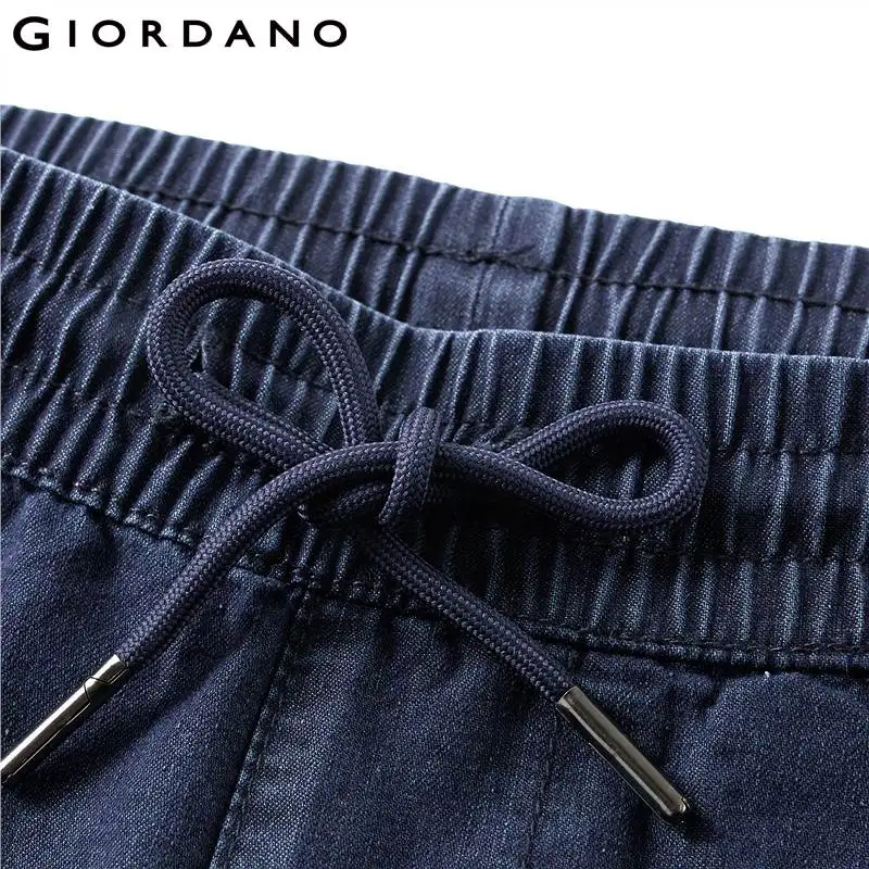 Giordano мужские тонкие джинсовые шорты с талией на резинке со шнурком данная модель