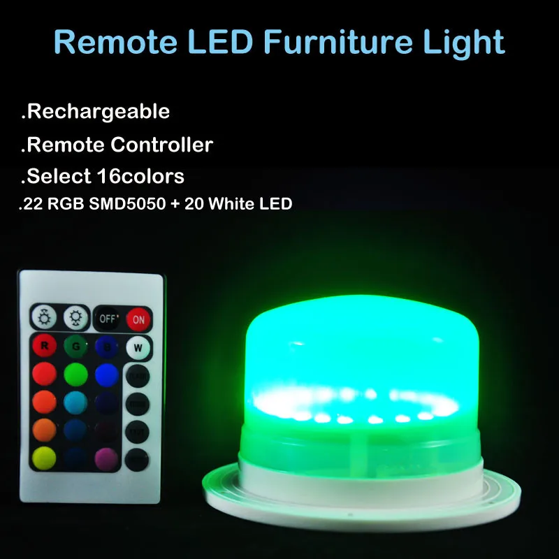 Kitosun RGBW Rechargeable Plastic Furniture Lighting Bedroom Night Lights with 24 Keys Remote Controller 16 Colors Avaliable