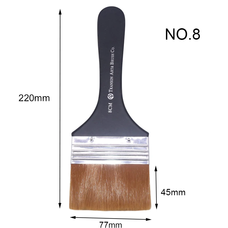 7 шт. разных размеров Черная деревянная ручка кисть для рисования масляная живопись акварель акриловая художественная кисть металлическое кольцо нейлоновая кисть