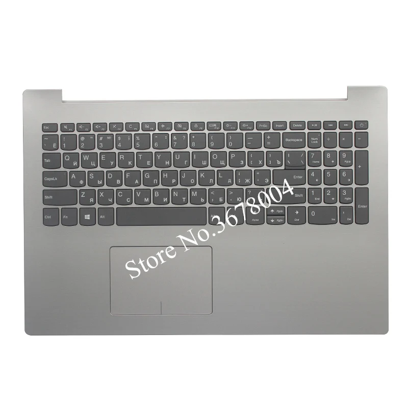 Новая русская клавиатура для lenovo IdeaPad 320-15 320-15IAP 320-15AST 320-15IKB RU клавиатура с подставкой для рук - Цвет: SILVER