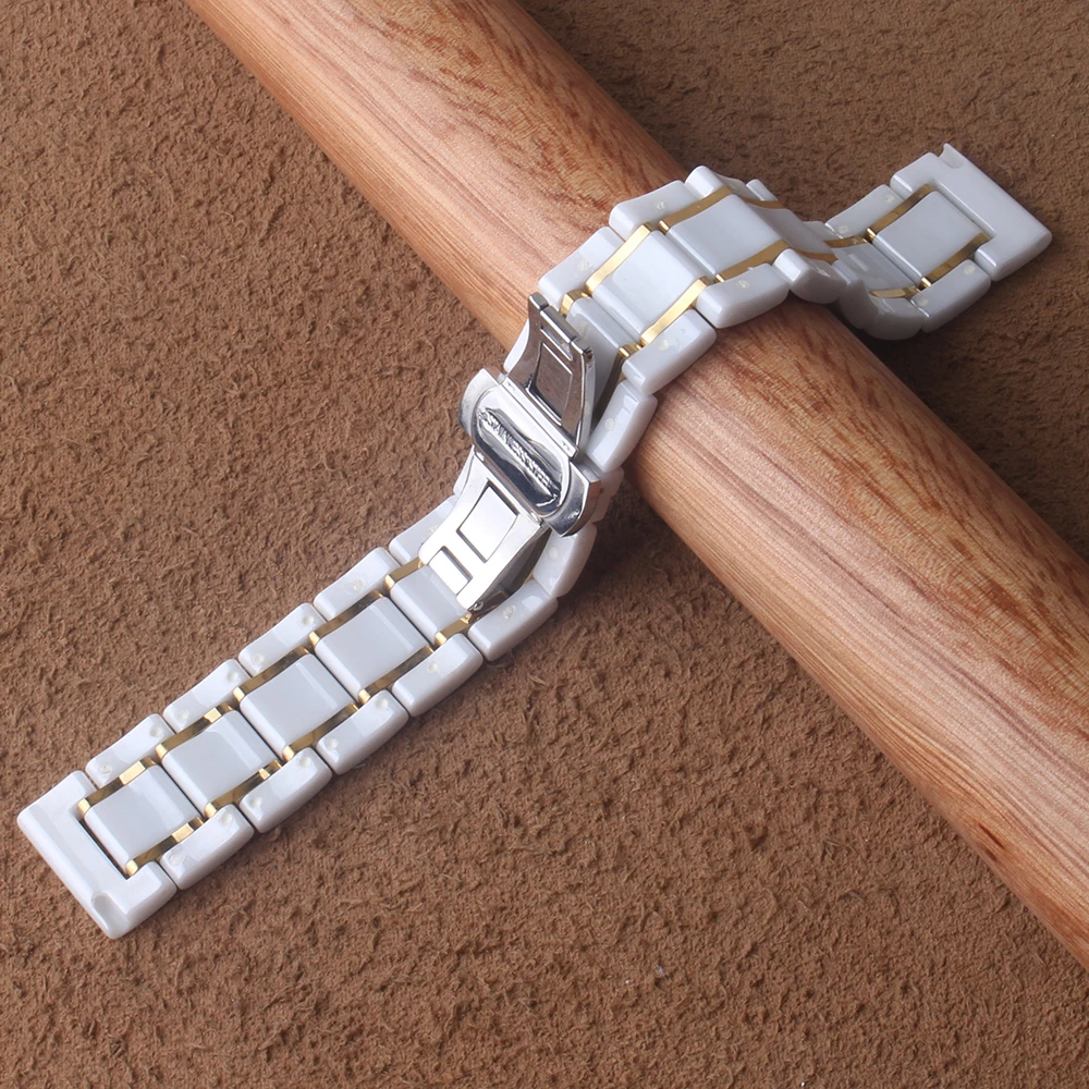 

Ceramic watch bracelet 14 15 16 17 18 19 20 21 22 24mm Watchbands white strap wristwatches band not fade water resistant bands