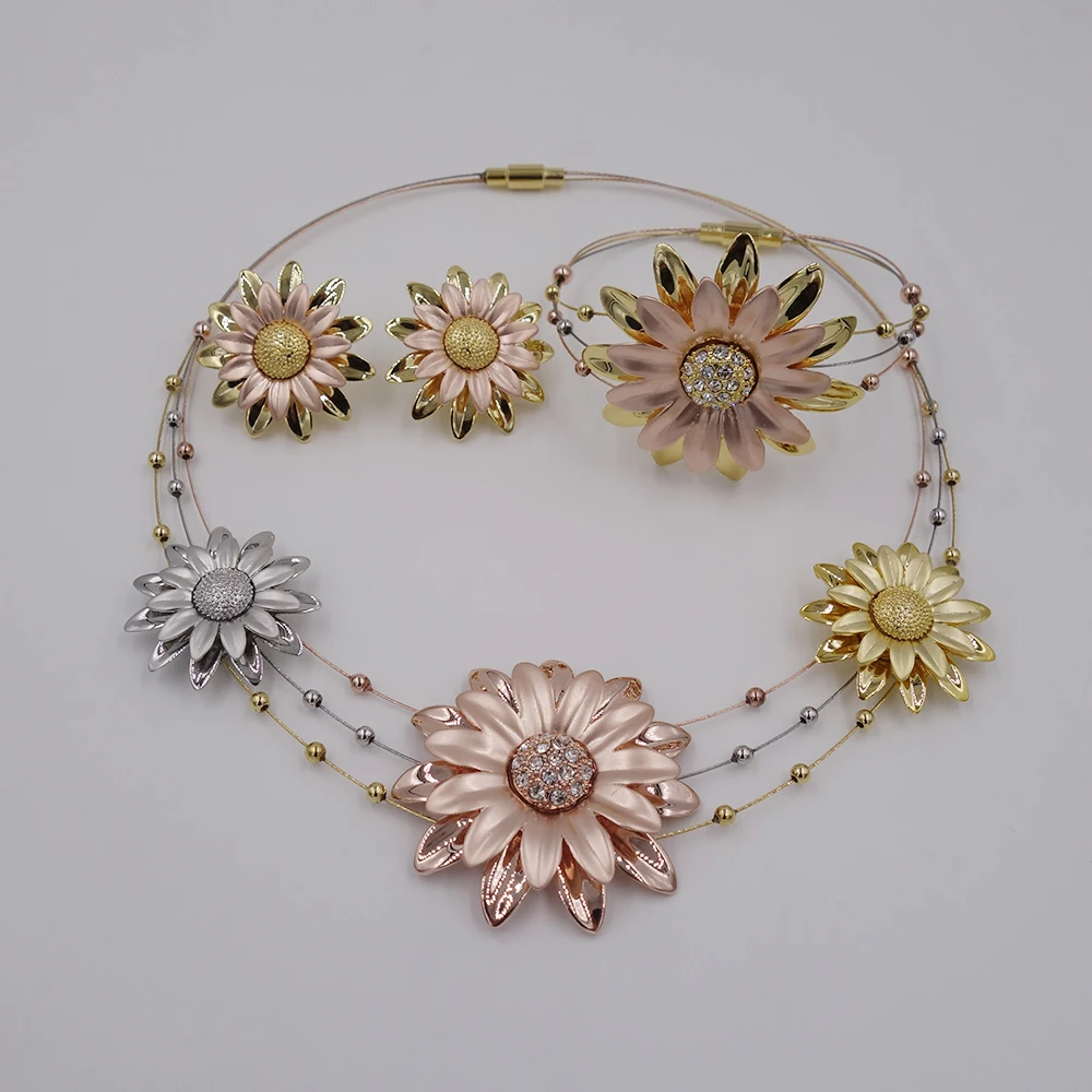 Высокое качество Parure Bijoux Femme настоящая Италия 750 розовое золото серебряный цвет