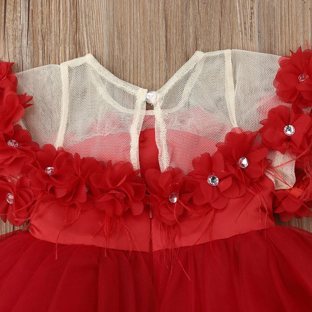 MUQGEW Toddler girls summer dress kids Baby Girls Flower Tulle Party Princess Pageant Wedding Tutu Dress roupa menina #y5 | Детская