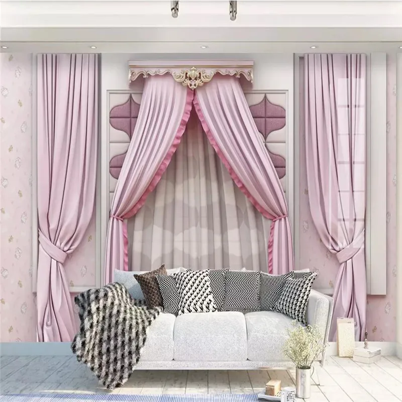 2019 new beautiful curtain TV background wall custom large wallpaper mural 3D photo waterproof | Обустройство дома