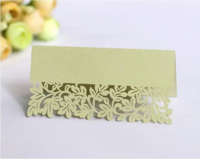 Light Green 100 шт./лот, свадебная лазерная резка, настольный, вечерние, для декора, выдалбливают, 11 цветов - Цвет: Light Green