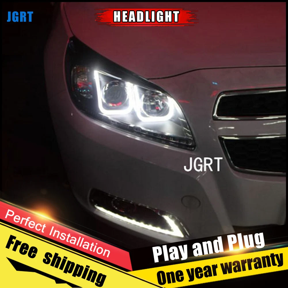 

2PCS Car Style LED headlights for Chevrole Malibu 11-14 for Malibu head lamp LED DRL Lens Double Beam H7 HID Xenon bi xenon lens