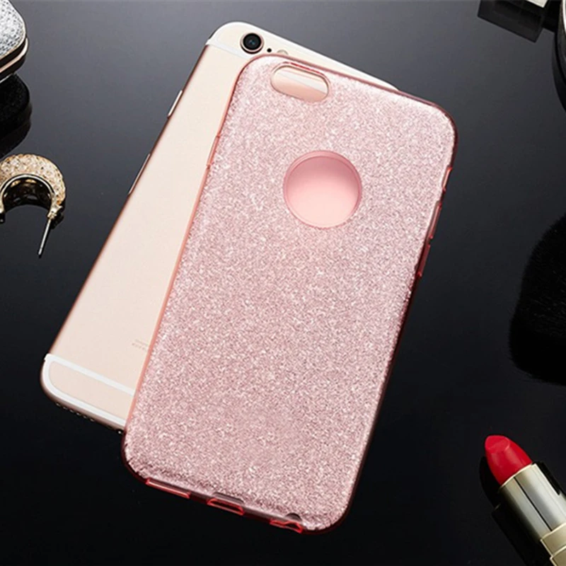 Блестящий силиконовый чехол для iPhone 5S 6 6S 7 8 Plus X 10 блестящий мягкий из ТПУ