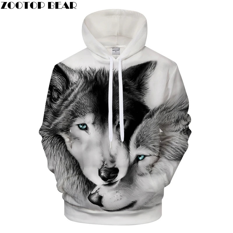 

Lovers Wolves 3D Hoodie Men Women Tracksuit Funny Hoody Groot Sweatshirt Pullover Jacket Hooded Coat Brand DropShip ZOOTOPBEAR