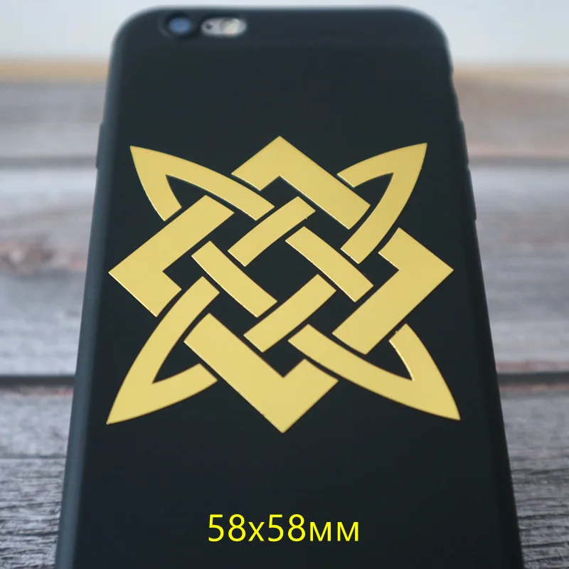 

JS-006#58*58мм Славянский узор 3D Крутые никель металлические наклейки на авто телефон стикеры наклейки на автомобиль