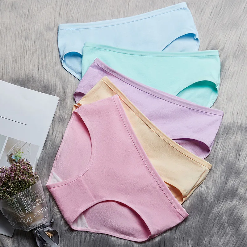 5 шт./компл. женские трусики Мягкое хлопковое нижнее белье низкая талия
