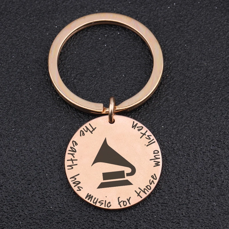 Ручное теснение земля музыка для тех кто слушать круглый брелок музыкальных