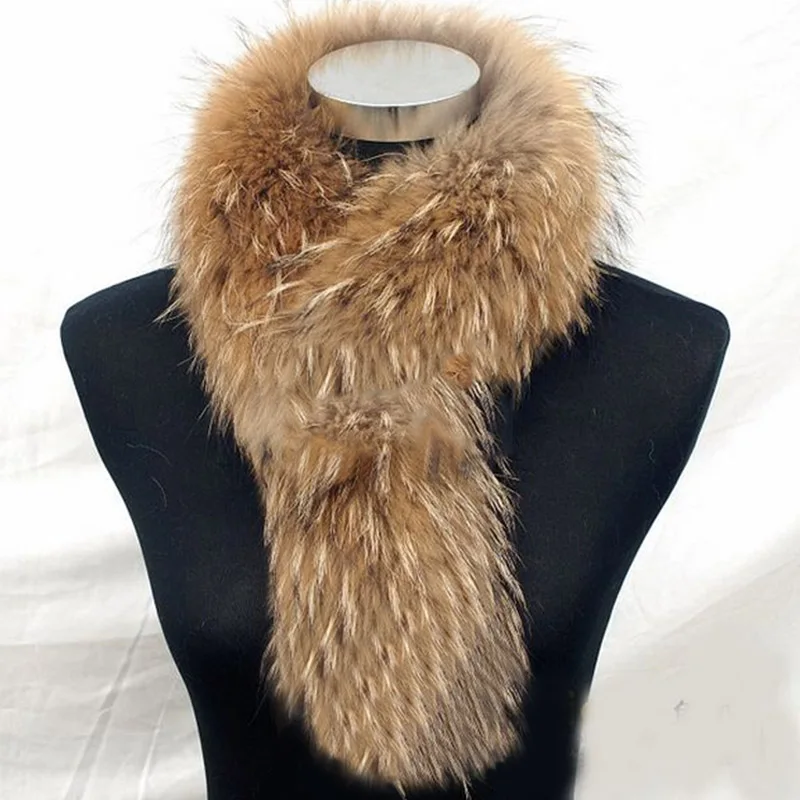 

Зимние женские шарфы из натурального меха енота дизайнерский шарф Роскошная Новинка брендовая трендовая одежда русская мода женский шарф