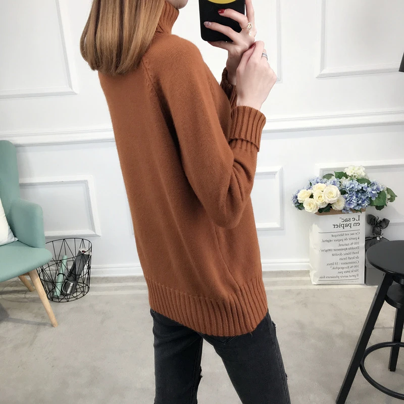Thick Turtleneck Pullover Women Knit Sweater Autumn Winter Tops Warm Jumper Plus size Female Sweaters Long sleeve Knitwear | Женская
