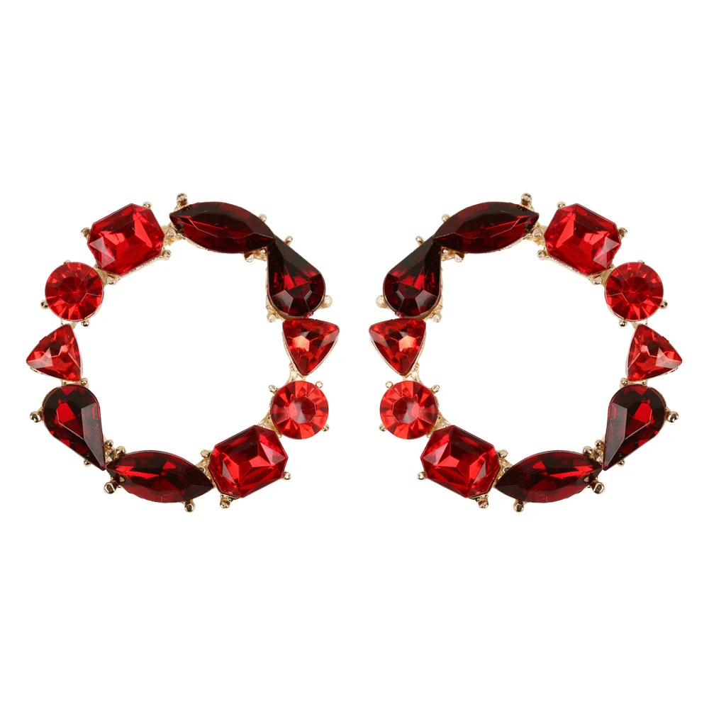 QiHit 2019 ZA новый дизайн круглые геометрические серьги подвески с кристаллами для