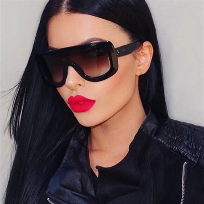 

Fashion Italy Brand Design Big Frame Women driving Sunglasses men and female Retro UV400 lens blinkers Gradient male sun glasses