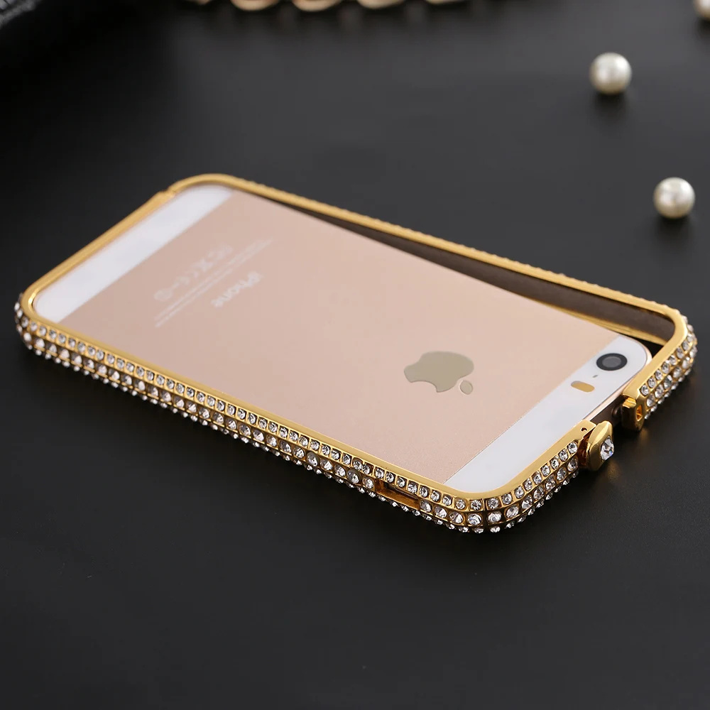 Kisscase Роскошные Алмаз бампер для iPhone 6 6s Plus 7 металлический корпус со стразами