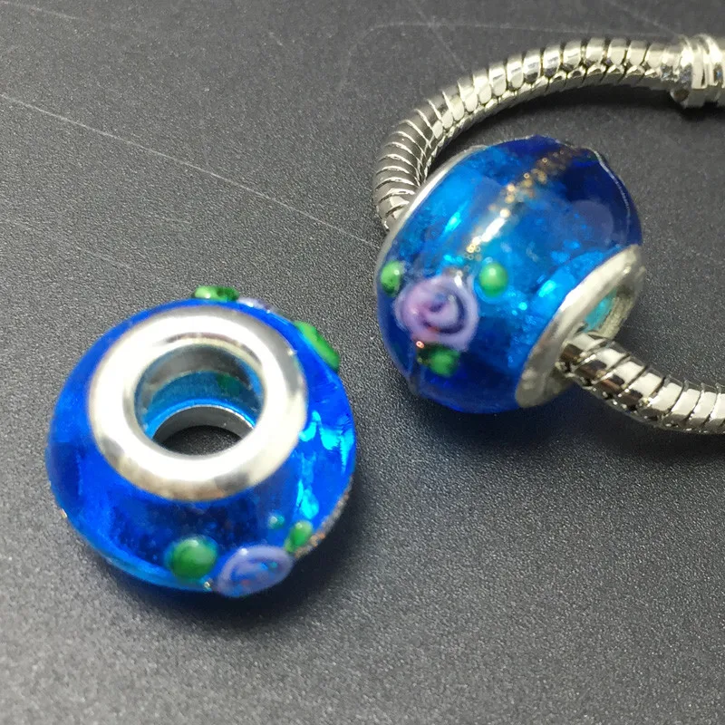 Большие европейские 3D шарики из муранского стекла с большим отверстием