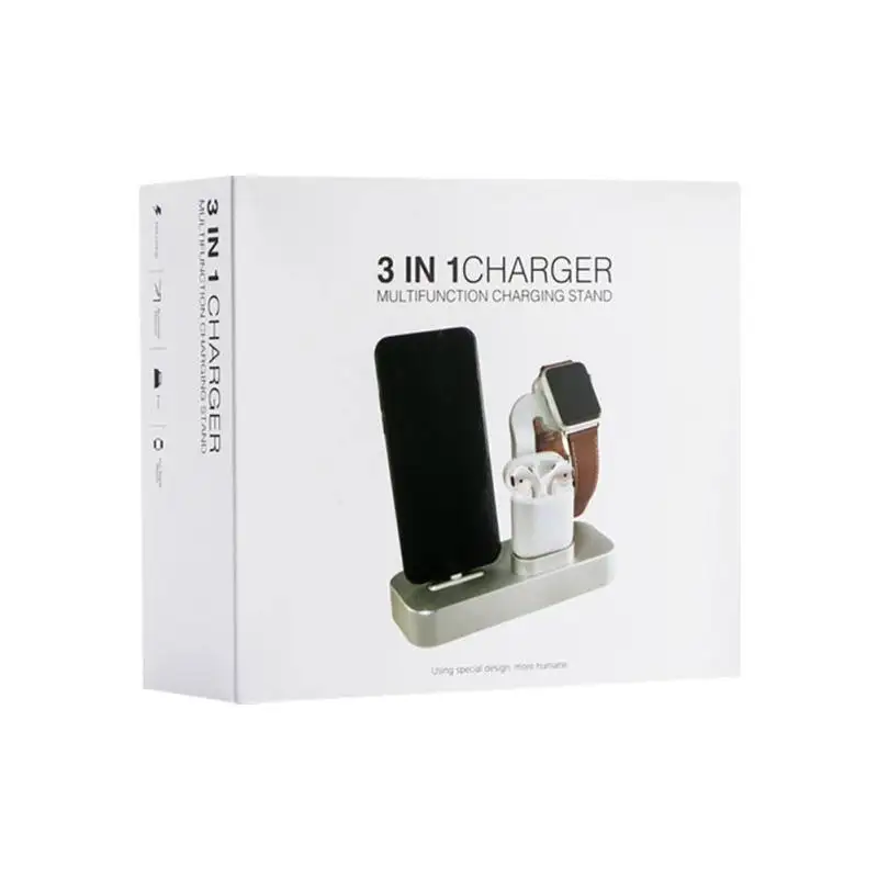 3 в 1 зарядное устройство подставка Док-станция для Apple iWatch Airpod наушники iPhone X 8 7P