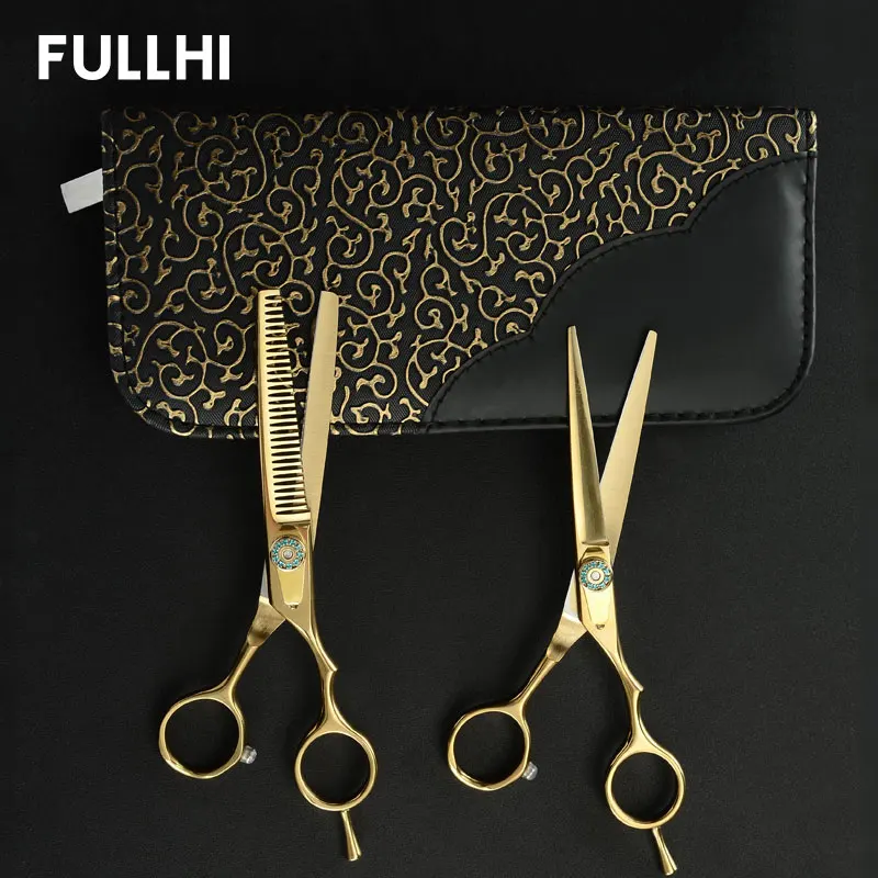 Профессиональные Парикмахерские ножницы набор золотых ножниц для стрижки волос