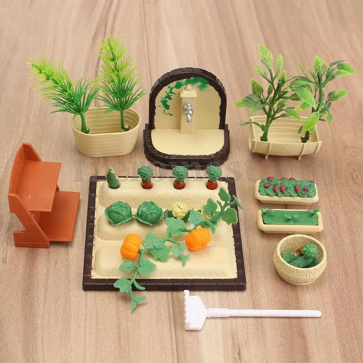 DIY ручной работы миниатюрные садовые наборы овощей для кукольного домика мебель