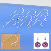 new earring findings design 200 pcslot genuine 925 sterling silver jewellery ear wire ball hooks diy handmade accessory