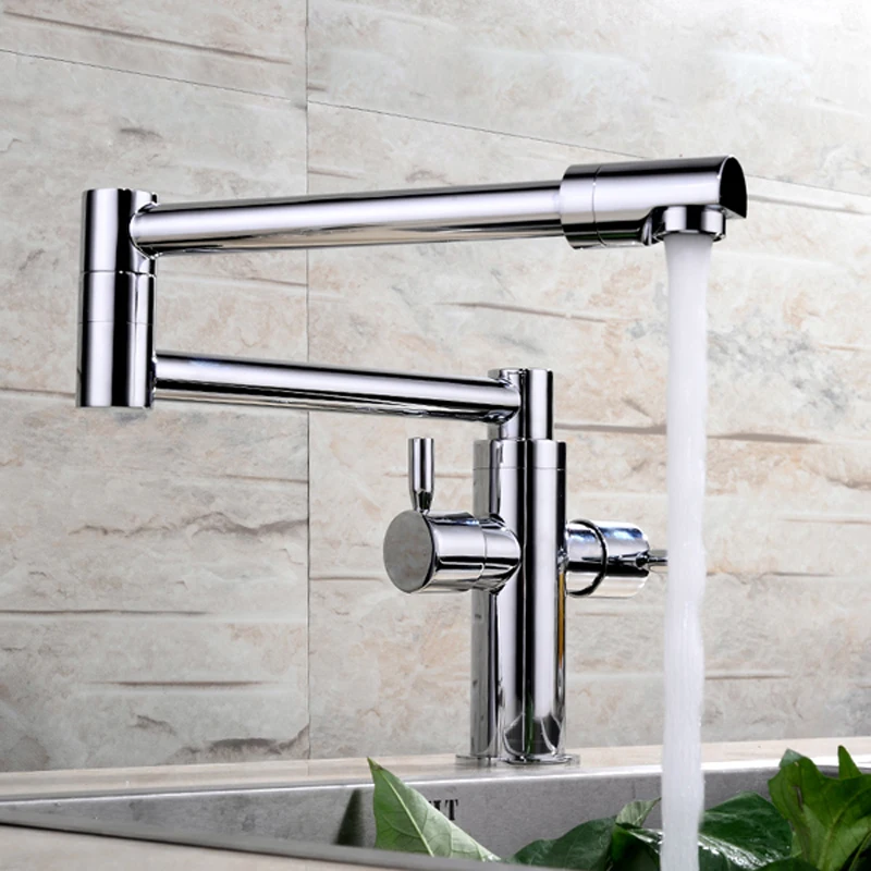 Смеситель для кухонной раковины полностью медный складной кран горячей и