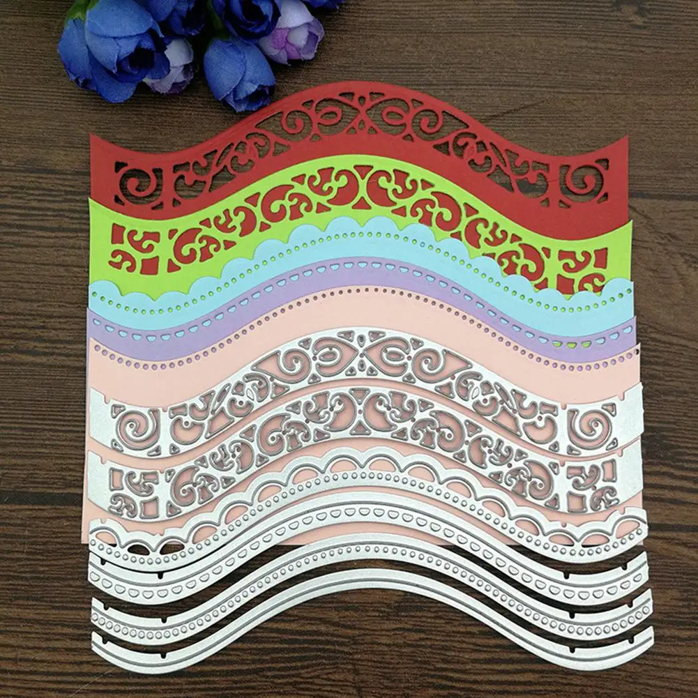 Волнистые края металла режущие штампы DIY бумажные карточки для скрапбукинга трафарет для альбома