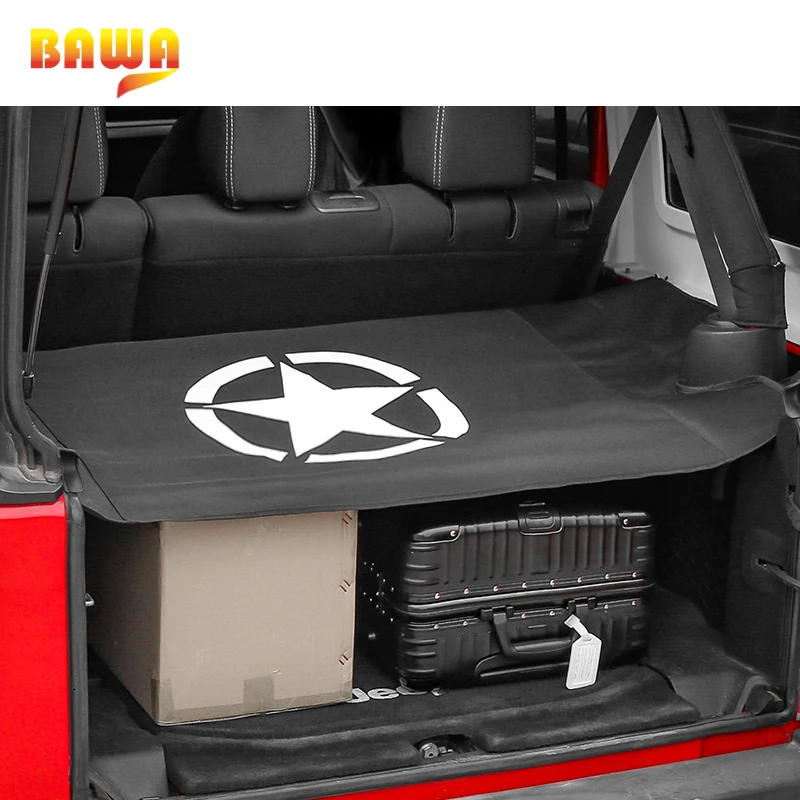 BAWA укладка багажника сетка для Jeep Wrangler JK 4 двери 2007- багаж Перевозчик занавес автомобиля сетки-держатели в Багажник автомобильный Органайзер