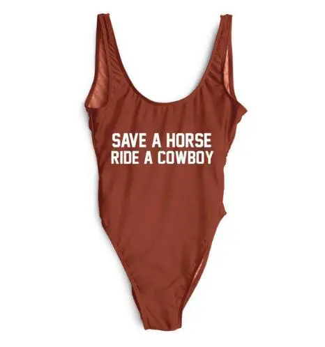 Соблазнительный купальник спасение лошади ковбойский слитный с высоким вырезом