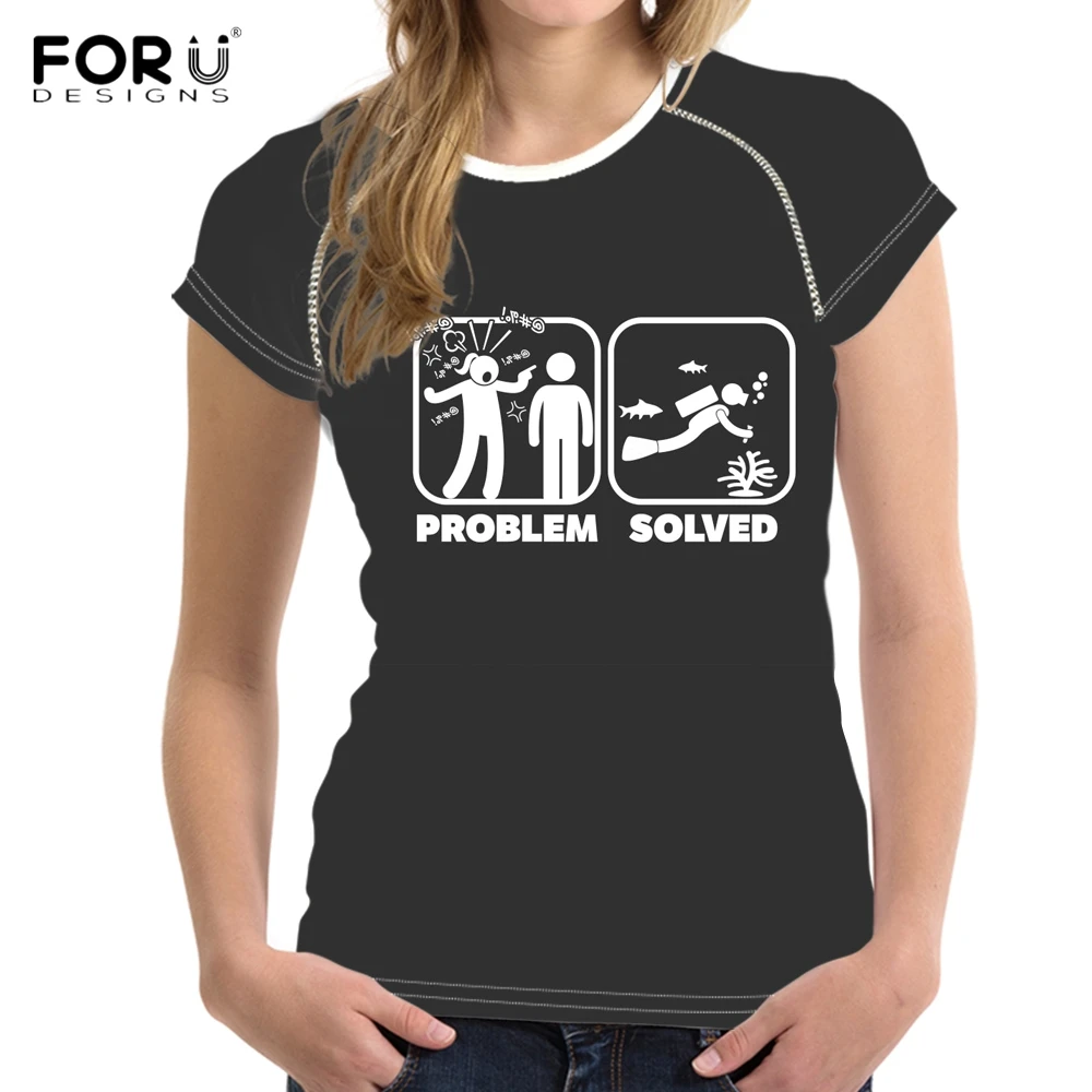 FORUDESIGNS/модные решенные проблемы футболки для девочек подростков Повседневные