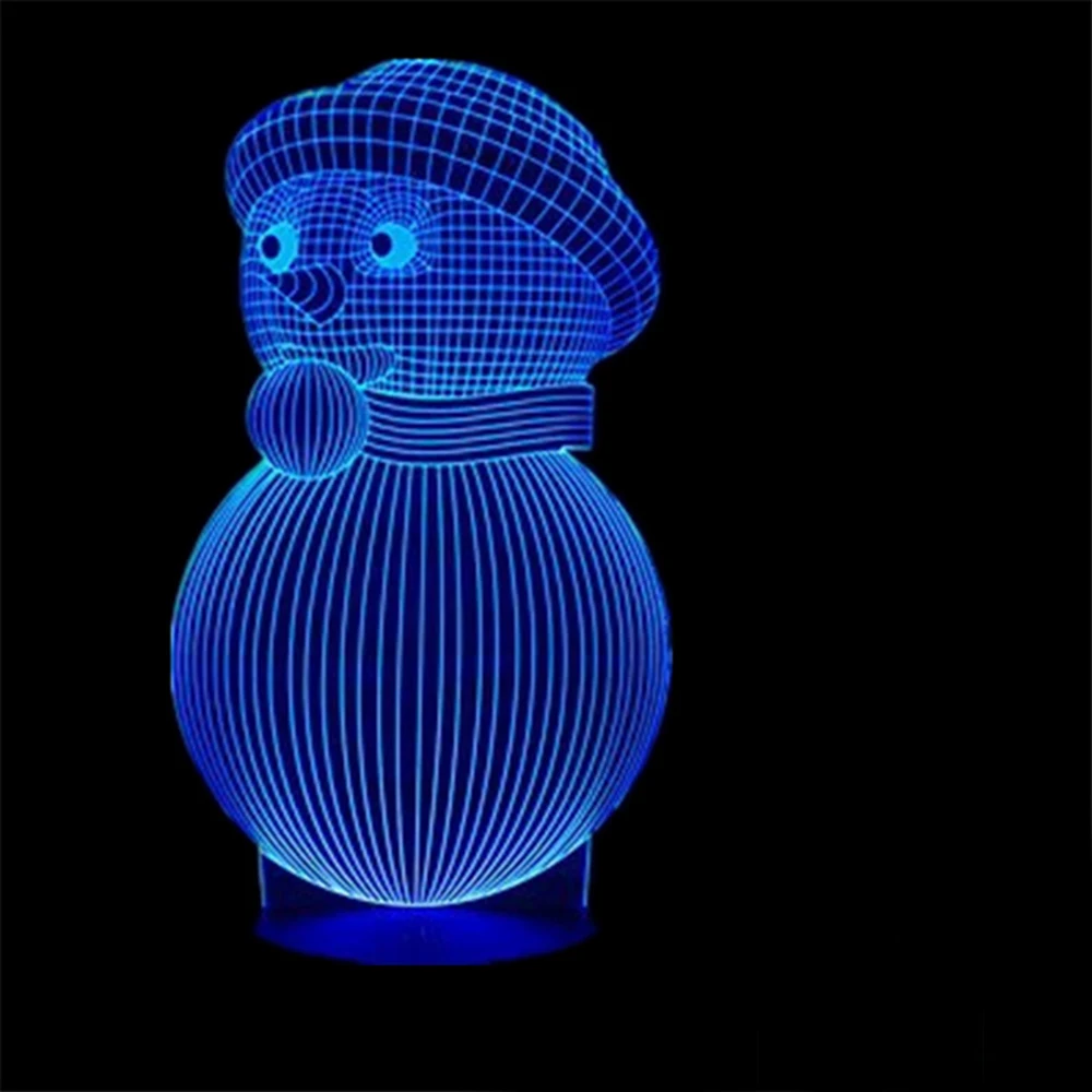 Рождественский Снеговик 3D голограма USB сенсорный креативный Настольный