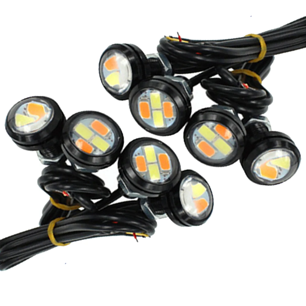YSY 2 шт DRL 23 мм 5730 4 светодиодный двухцветная высокомощная лампа &quotОрлиный глаз&quot